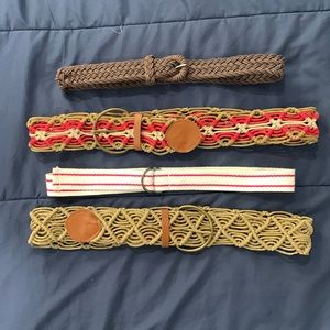 4 belts, various materials